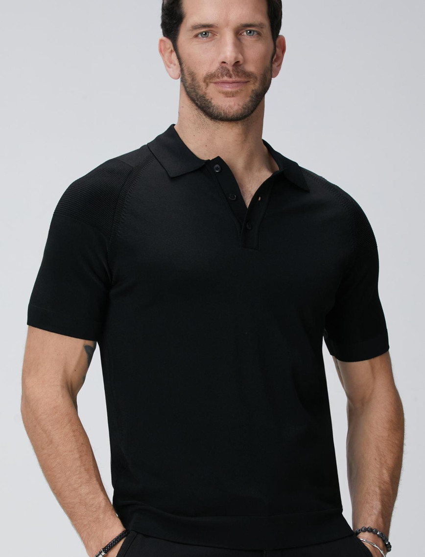Network Erkek N-Tech Siyah Polo Yaka Kazak