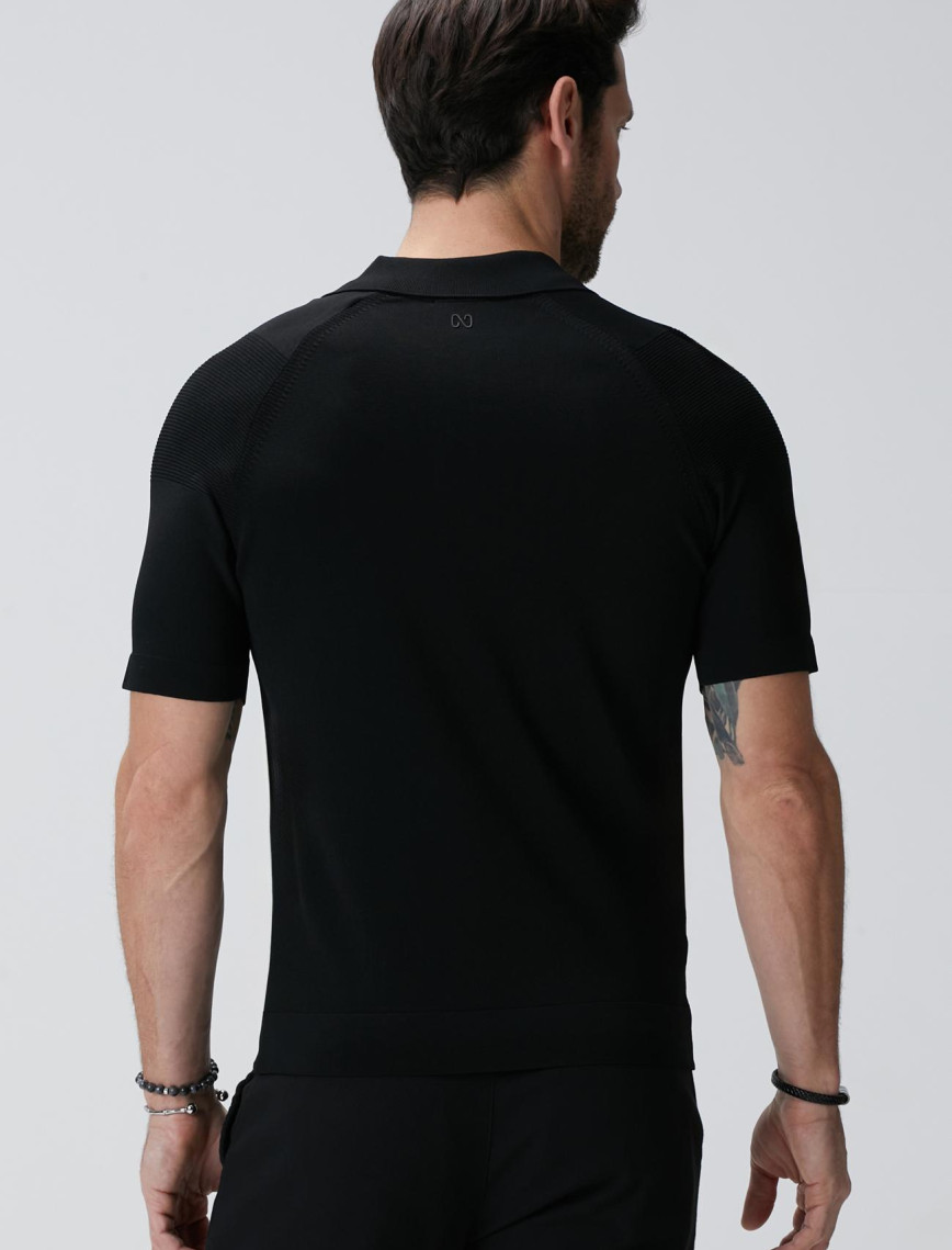 Network Erkek N-Tech Siyah Polo Yaka Kazak