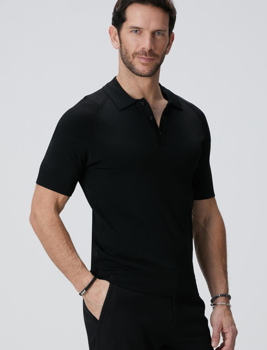 Network Erkek N-Tech Siyah Polo Yaka Kazak