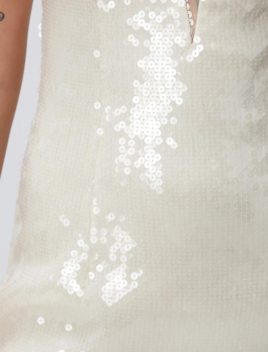 Network Kadın Kırık Beyaz Mini Abiye Elbise