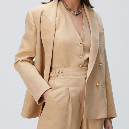 Network Kadın LimitedAçık Bej Keten Karışımlı Şort Network Kadın LimitedAçık Bej Keten Karışımlı Şort