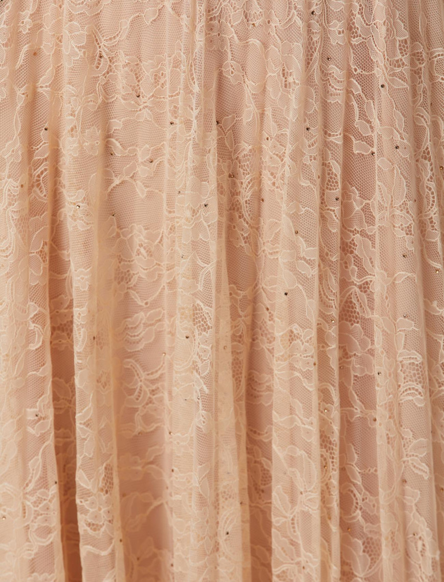 Network Kadın Limited Bej Midi Dantel Etek Network Kadın Limited Bej Midi Dantel Etek