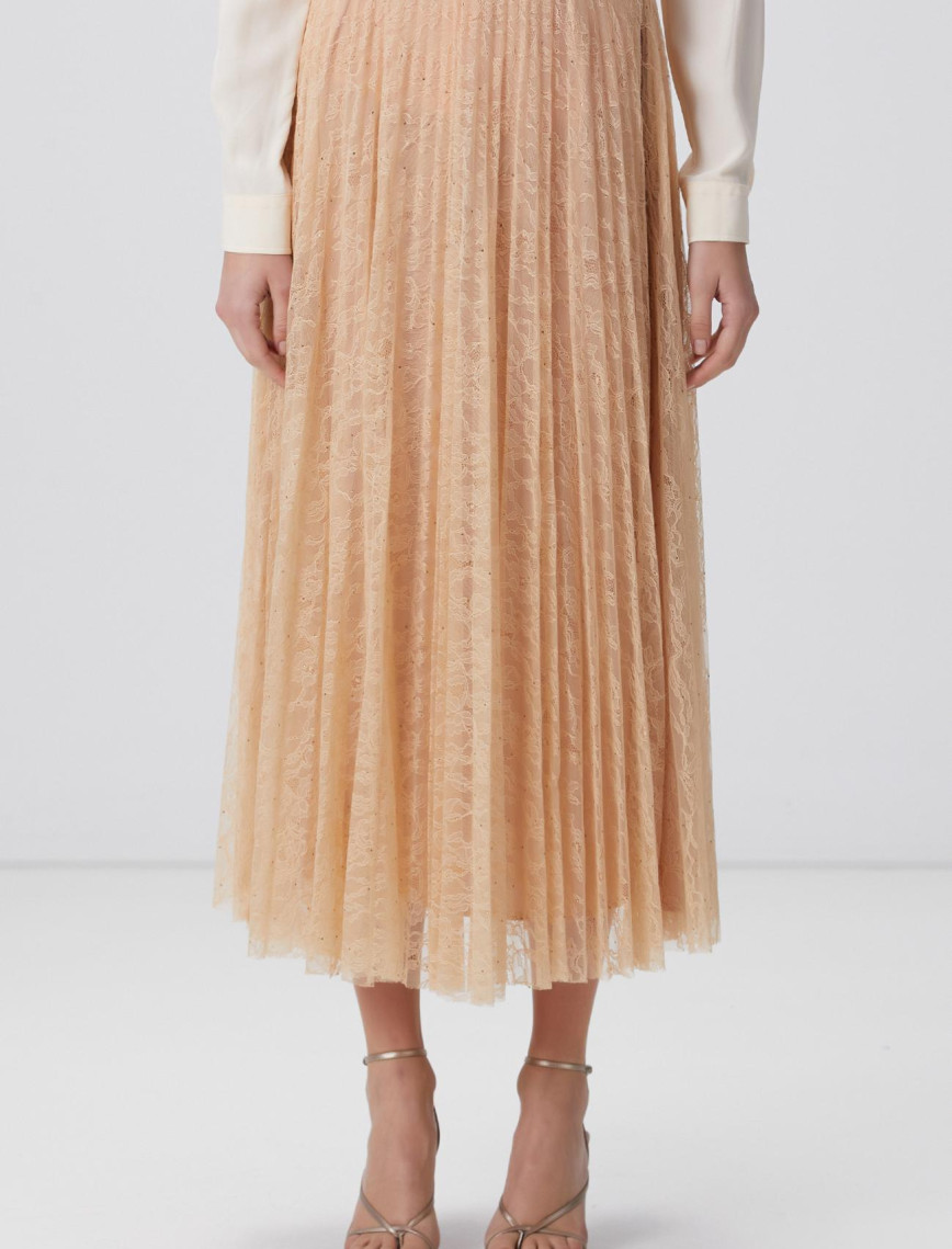 Network Kadın Limited Bej Midi Dantel Etek Network Kadın Limited Bej Midi Dantel Etek