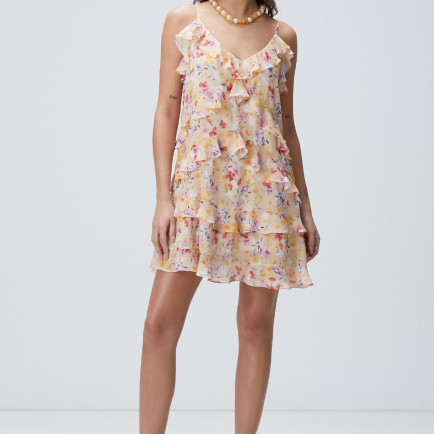 Network Kadın Çok Renkli Desenli Mini Elbise Network Kadın Çok Renkli Desenli Mini Elbise