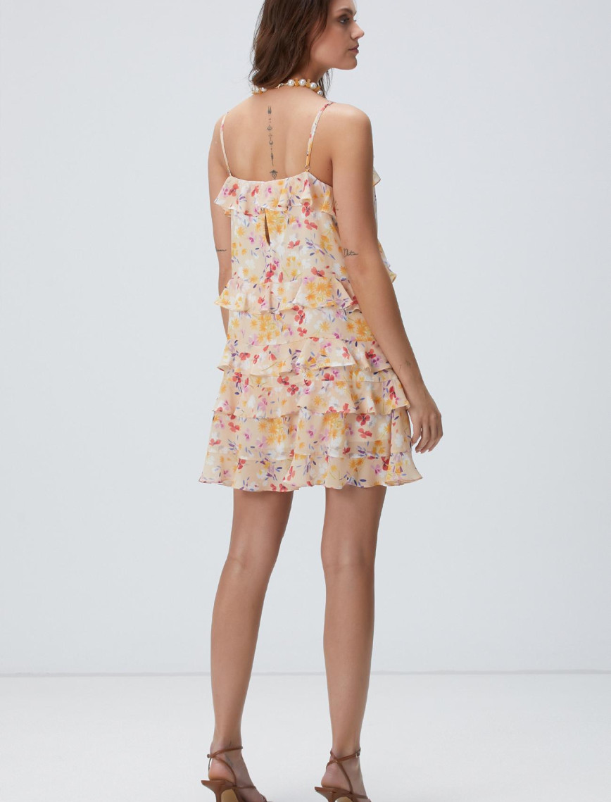 Network Kadın Çok Renkli Desenli Mini Elbise