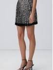 Network Kadın Kırık Beyaz Siyah Desenli Mini Etek Network Kadın Kırık Beyaz Siyah Desenli Mini Etek