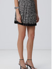 Network Kadın Kırık Beyaz Siyah Desenli Mini Etek Network Kadın Kırık Beyaz Siyah Desenli Mini Etek