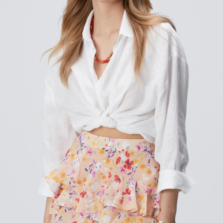 Network Kadın Renkli Desenli Mini Şifon Etek Network Kadın Renkli Desenli Mini Şifon Etek