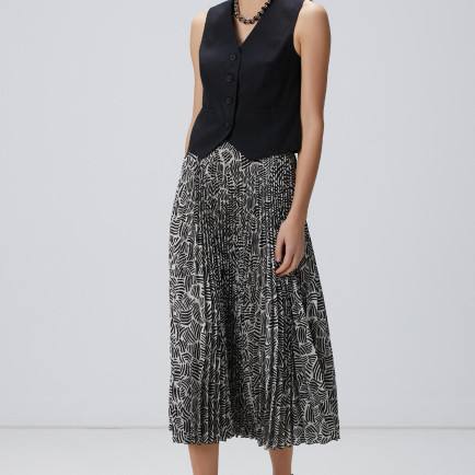Network Kadın Kırık Beyaz Siyah Desenli Midi Etek Network Kadın Kırık Beyaz Siyah Desenli Midi Etek