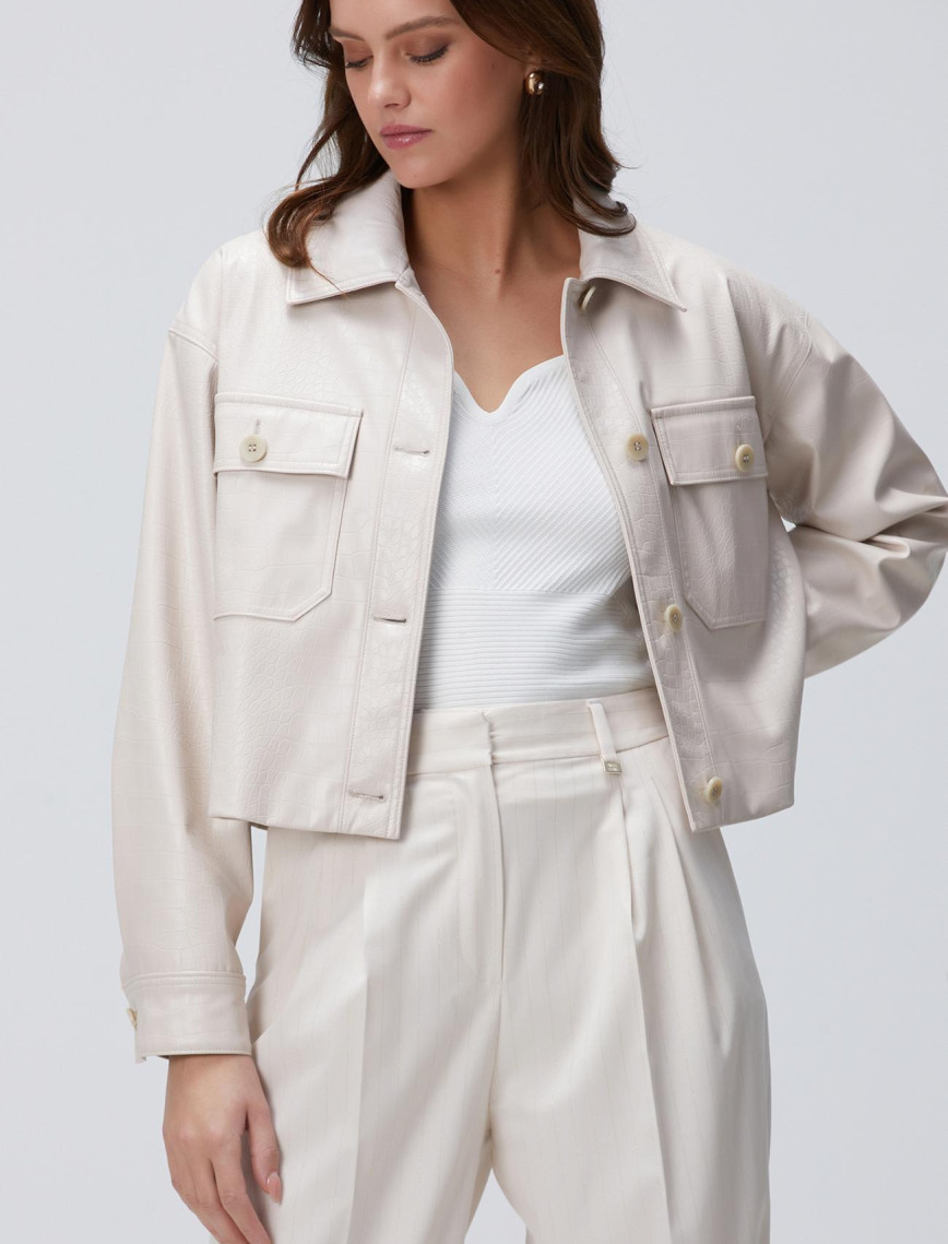 Network Kadın Açık Bej vegan Deri Mont Network Kadın Açık Bej vegan Deri Mont