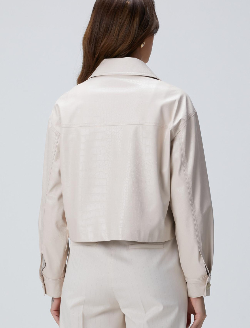 Network Kadın Açık Bej vegan Deri Mont Network Kadın Açık Bej vegan Deri Mont