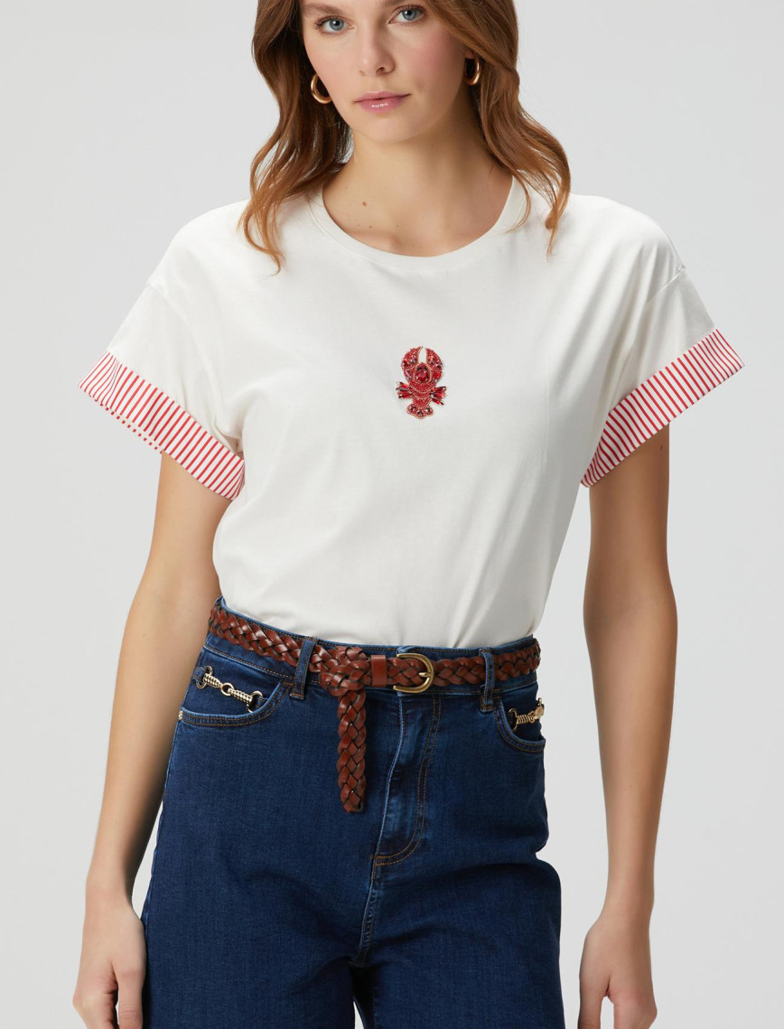 Network Kadın Kırık Beyaz T-shirt Network Kadın Kırık Beyaz T-shirt