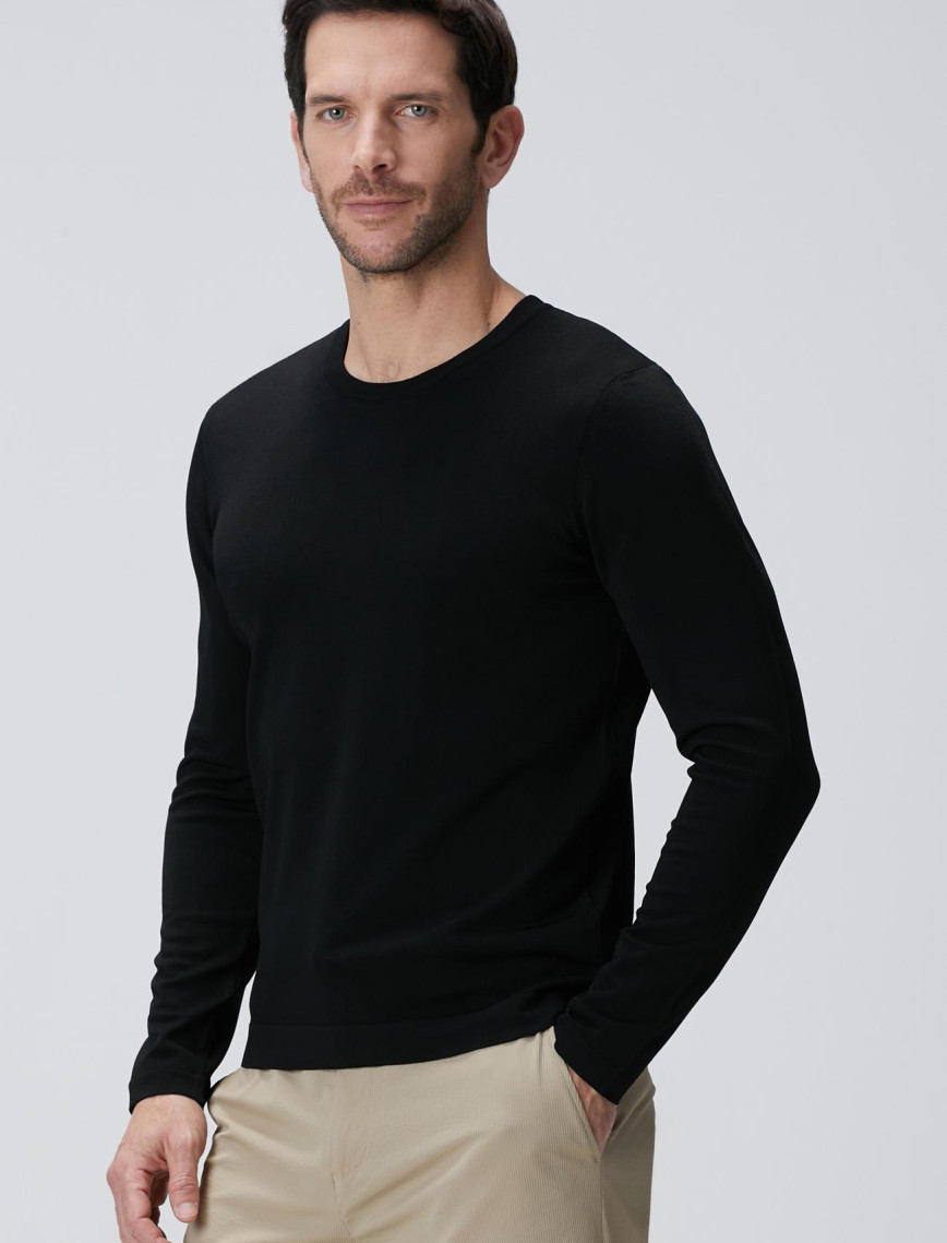 Network Erkek Siyah Triko Kazak