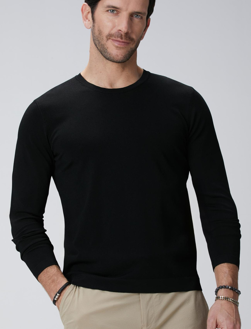 Network Erkek Siyah Triko Kazak