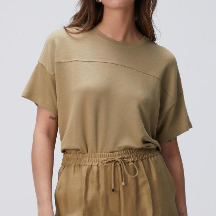 Network Kadın Limited Haki Kaşmir Karışımlı T-shirt Network Kadın Limited Haki Kaşmir Karışımlı T-shirt