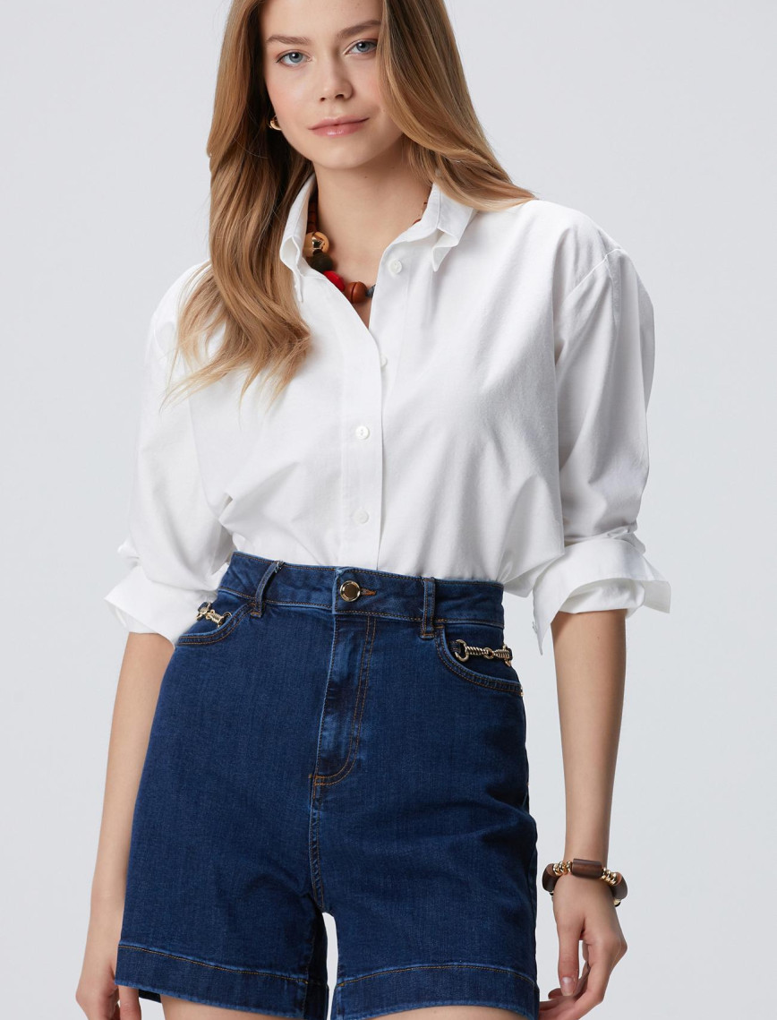 Network Kadın Açık Mavi Oxford Gömlek Network Kadın Açık Mavi Oxford Gömlek