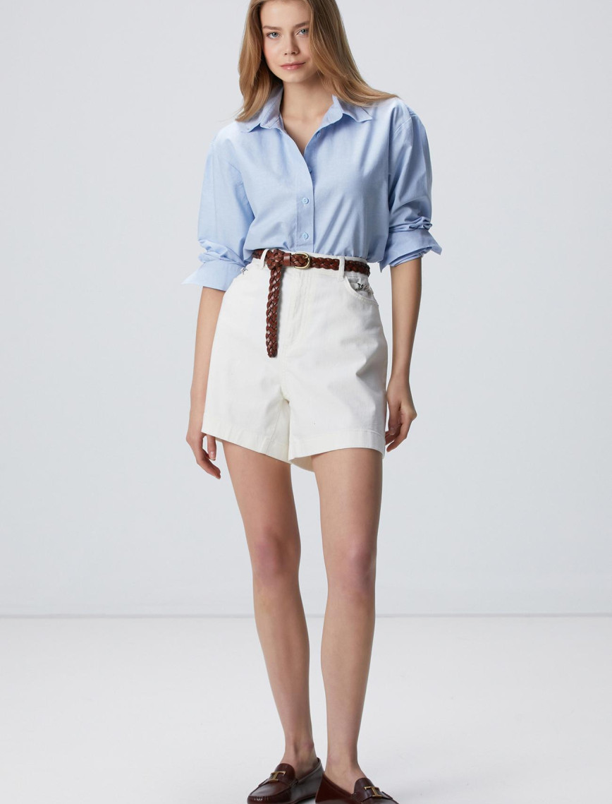 Network Kadın Açık Mavi Oxford Gömlek Network Kadın Açık Mavi Oxford Gömlek