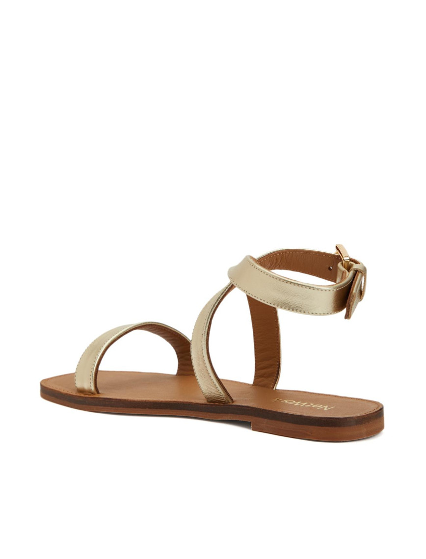 Network Kadın Gold Altın Rengi Deri Sandalet Network Kadın Gold Altın Rengi Deri Sandalet