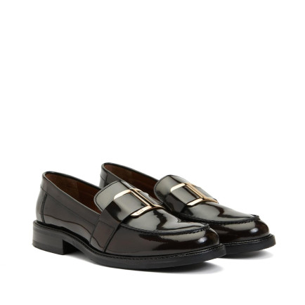 George Hogg Icons Kadın Kahverengi Deri Tokalı Loafer George Hogg Icons Kadın Kahverengi Deri Tokalı Loafer