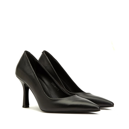 Divarese Kadın Siyah Sivri Burun Deri Topuklu Ayakkabı Divarese Kadın Siyah Sivri Burun Deri Topuklu Ayakkabı