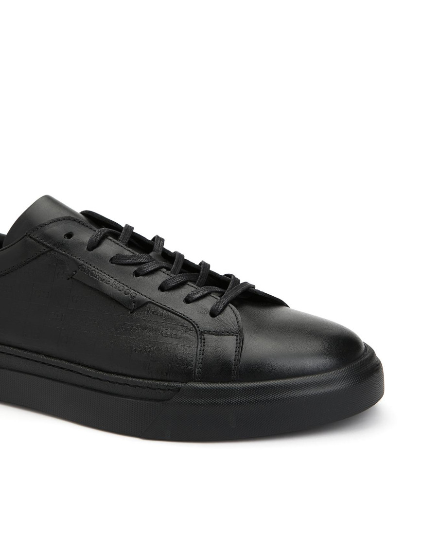 George Hogg Erkek Siyah Logolu Deri Sneaker Ayakkabı George Hogg Erkek Siyah Logolu Deri Sneaker Ayakkabı