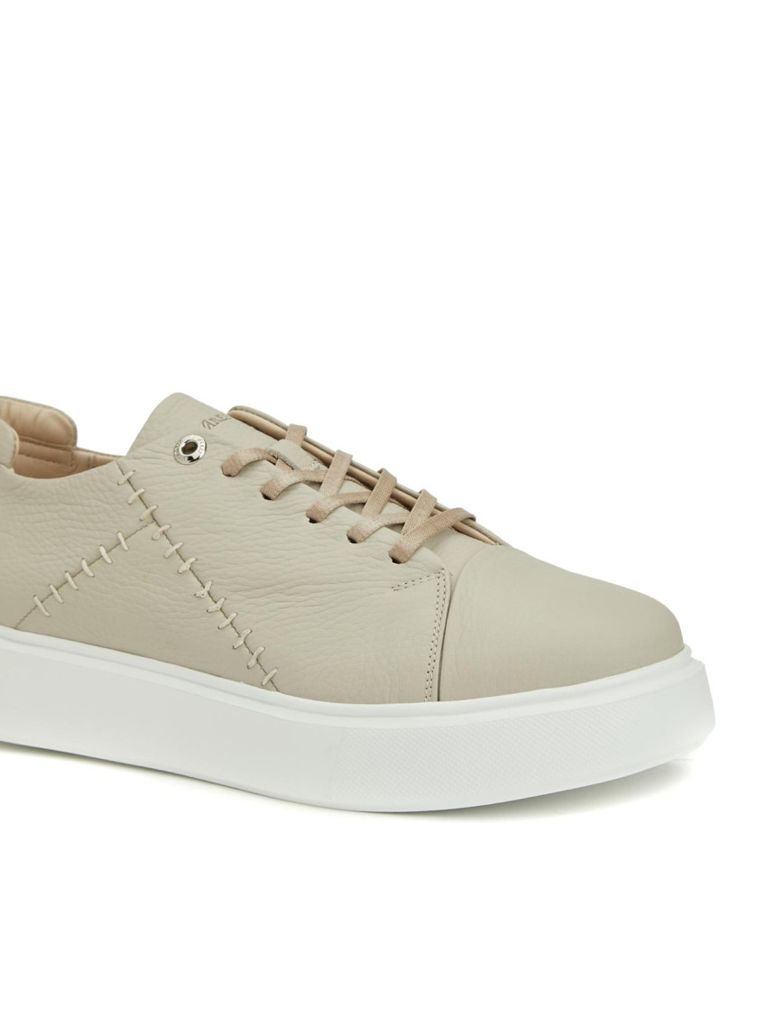 Divarese Kadın Bej Deri Sneaker Divarese Kadın Bej Deri Sneaker