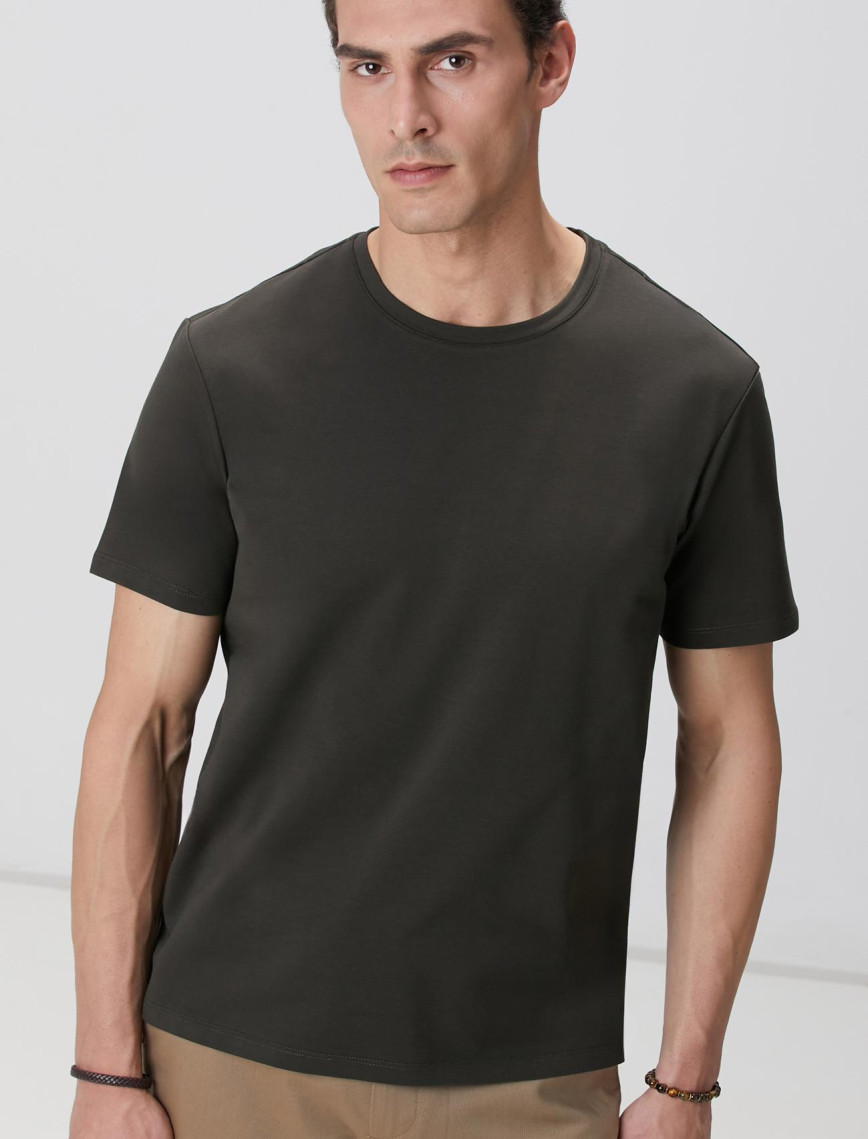 Network Erkek Haki Basic T-shirt Network Erkek Haki Basic T-shirt