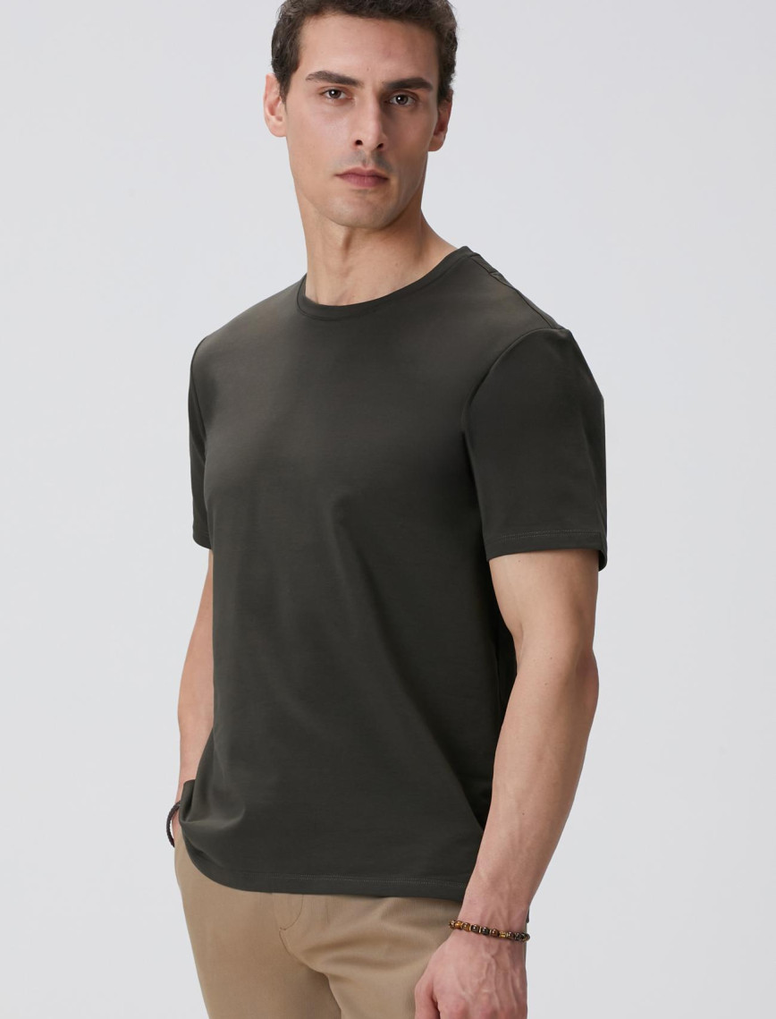 Network Erkek Haki Basic T-shirt Network Erkek Haki Basic T-shirt