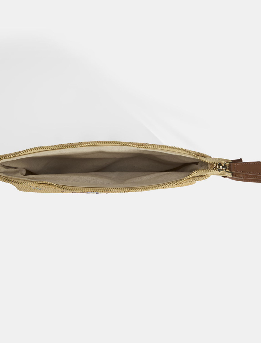 Kadın Taba Göz Nakışlı Hasır Clutch Kadın Taba Göz Nakışlı Hasır Clutch