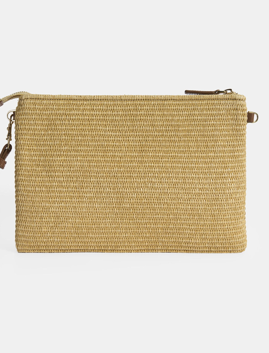 Kadın Taba Göz Nakışlı Hasır Clutch Kadın Taba Göz Nakışlı Hasır Clutch