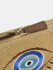 Kadın Taba Göz Nakışlı Hasır Clutch Kadın Taba Göz Nakışlı Hasır Clutch