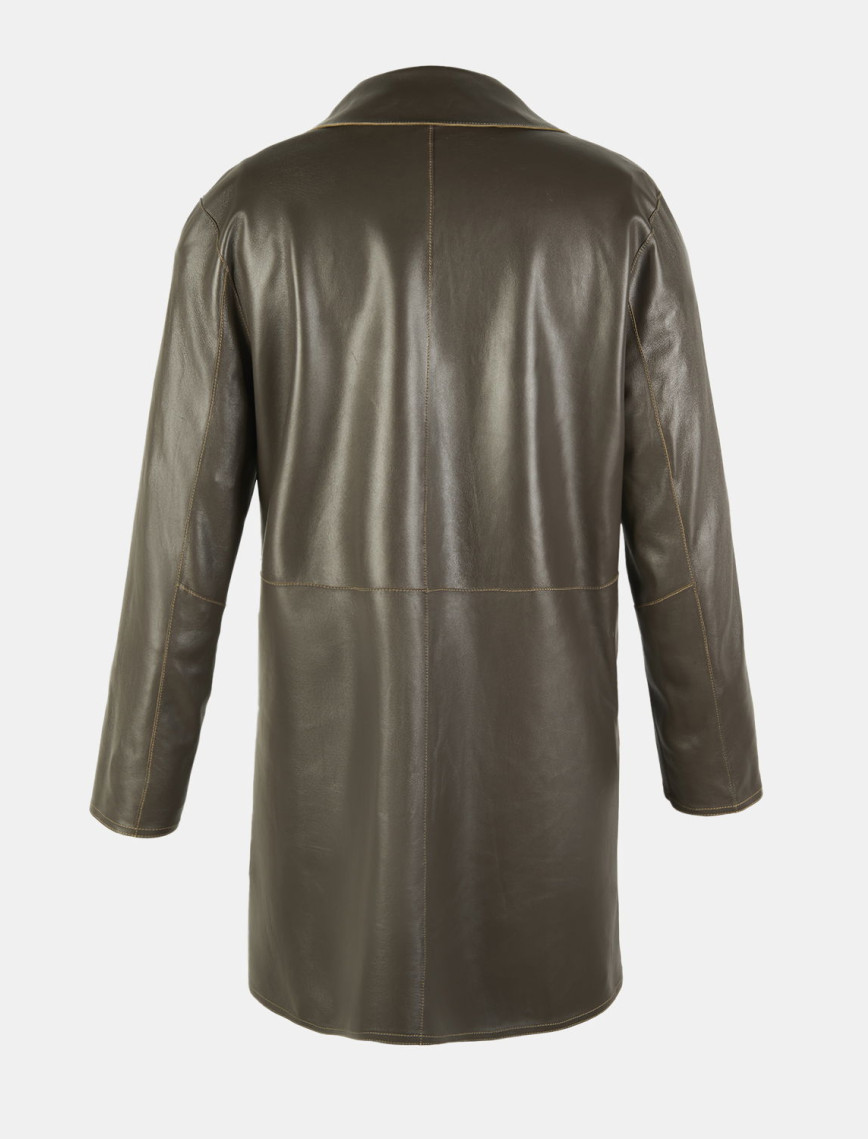 Simonetta Yeşil Kadın Çift Taraflı Deri Pardösü Simonetta Yeşil Kadın Çift Taraflı Deri Pardösü