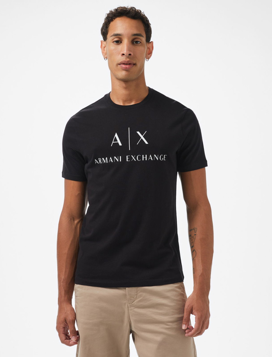 Armani Exchange Erkek Lacivert Bisiklet Yaka T-Shirt
