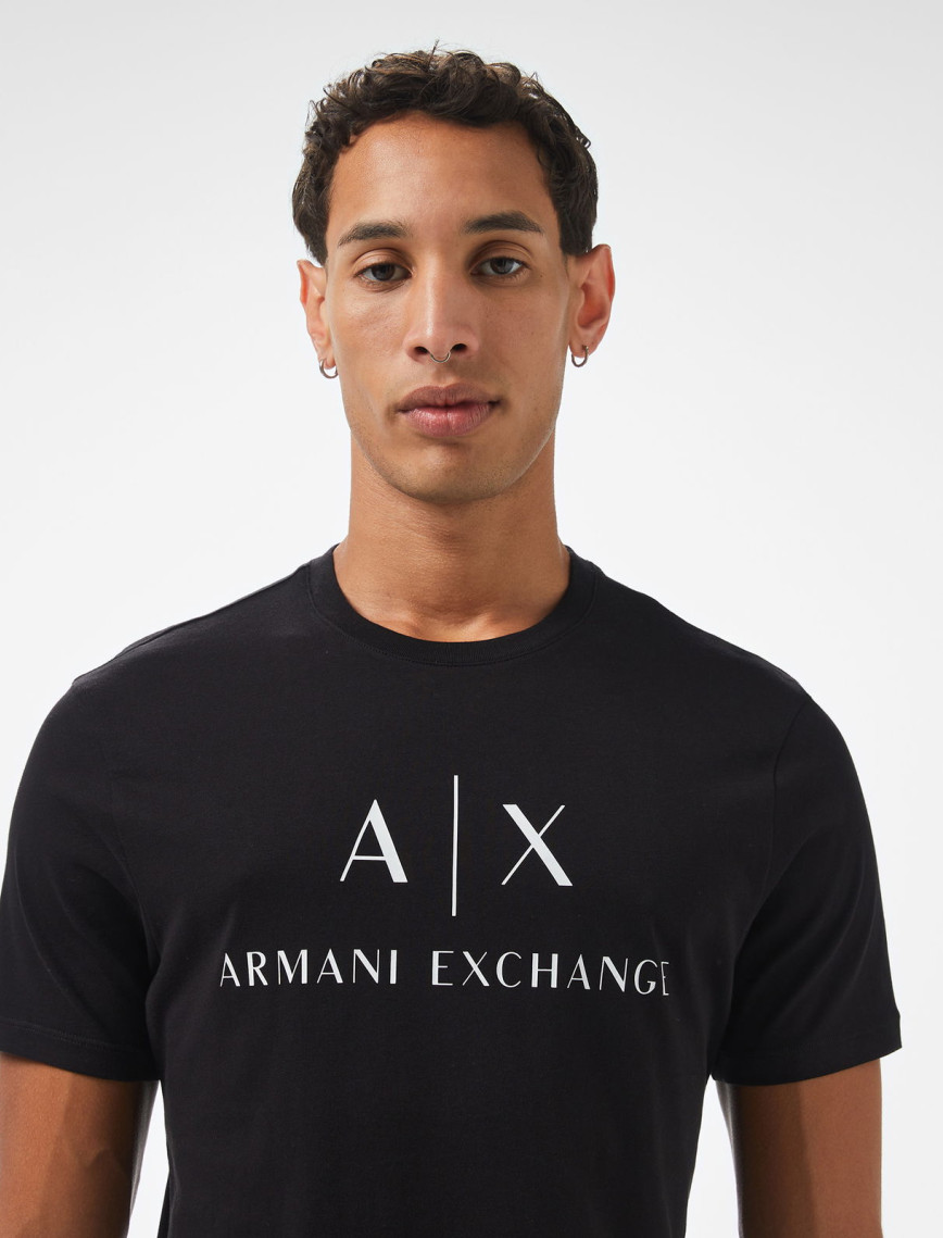 Armani Exchange Erkek Siyah Bisiklet Yaka T-Shirt
