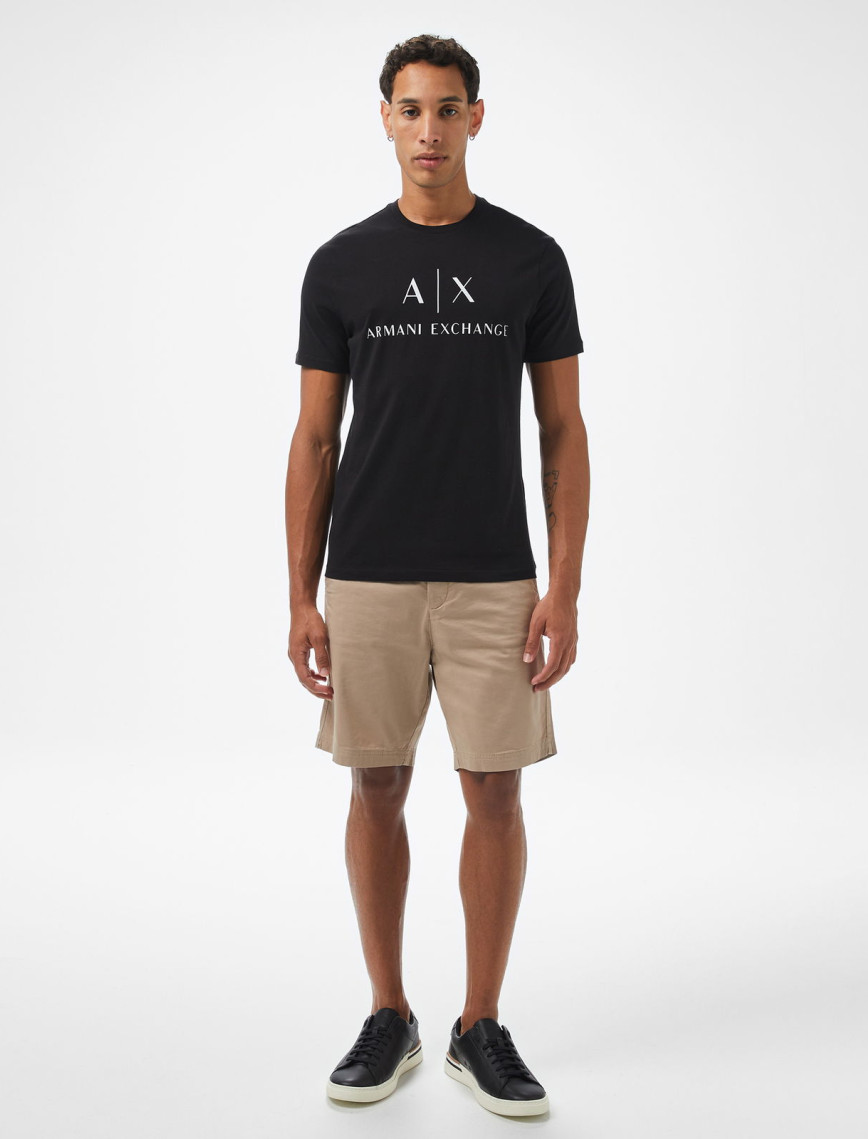Armani Exchange Erkek Siyah Bisiklet Yaka T-Shirt