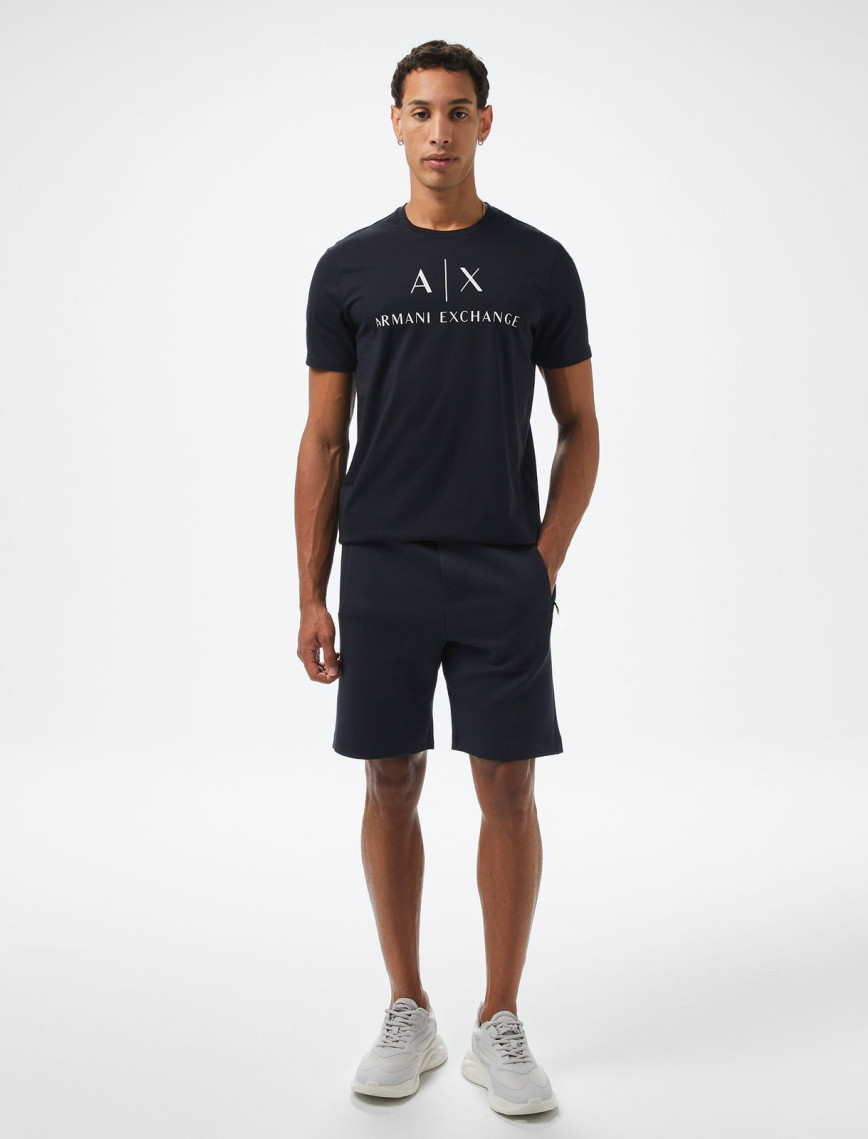 Armani Exchange Erkek Lacivert Bisiklet Yaka T-Shirt
