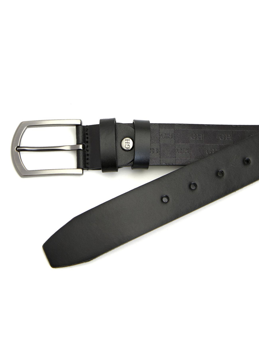 George Hogg Erkek Siyah Logo Desenli Deri Kemer George Hogg Erkek Siyah Logo Desenli Deri Kemer