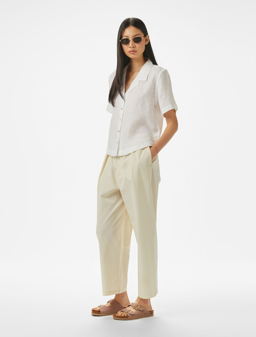 Nautica Kadın Beyaz Regular Fit Keten Gömlek Nautica Kadın Beyaz Regular Fit Keten Gömlek