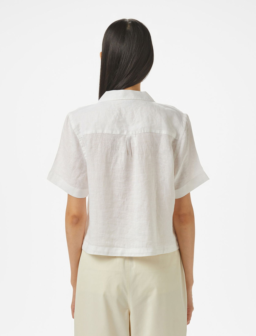 Nautica Kadın Beyaz Regular Fit Keten Gömlek Nautica Kadın Beyaz Regular Fit Keten Gömlek