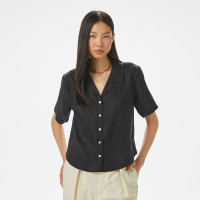 Nautica Kadın Siyah Regular Fit Keten Gömlek Nautica Kadın Siyah Regular Fit Keten Gömlek