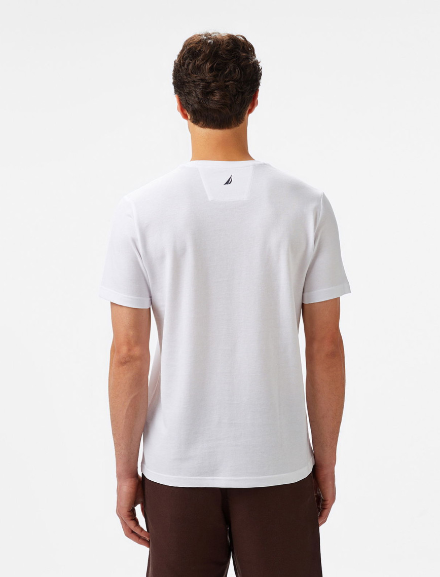 Nautica Erkek Beyaz Regular Fit Baskılı T-Shirt Nautica Erkek Beyaz Regular Fit Baskılı T-Shirt