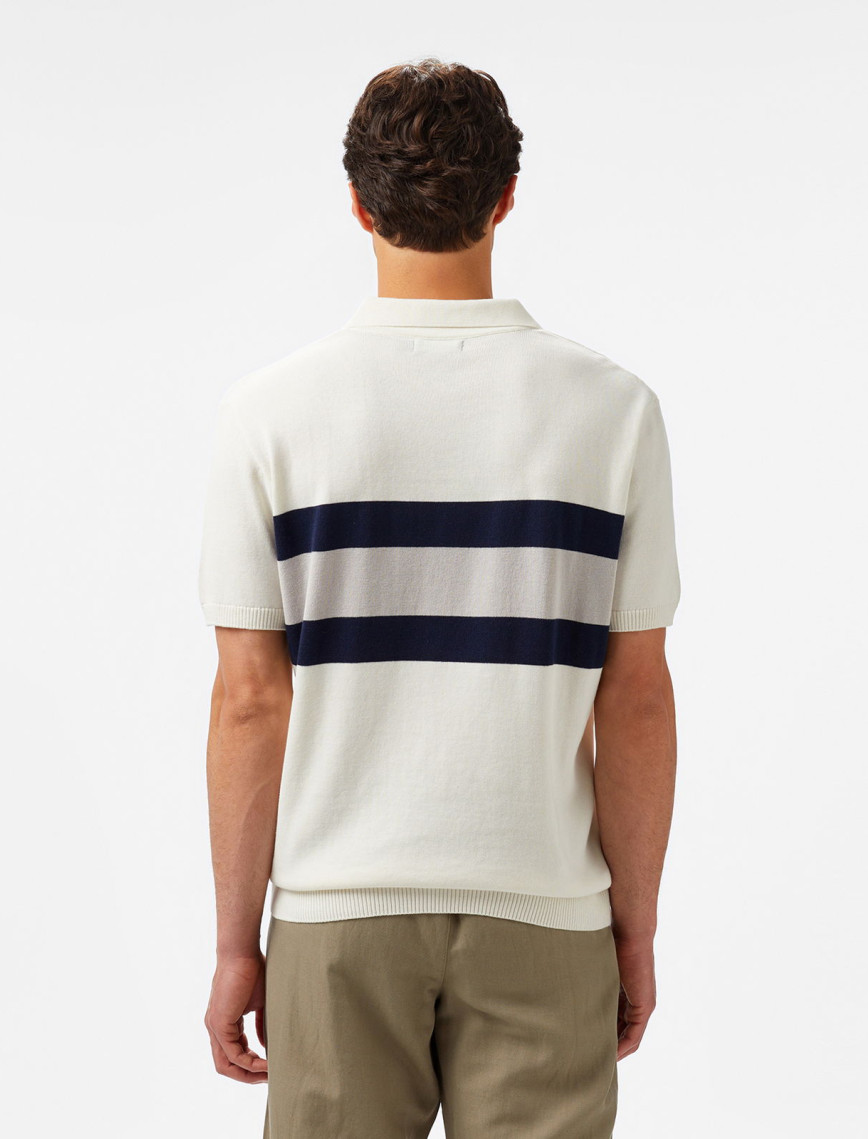 Nautica Erkek Krem Classic Fit Çizgili Triko Nautica Erkek Krem Classic Fit Çizgili Triko