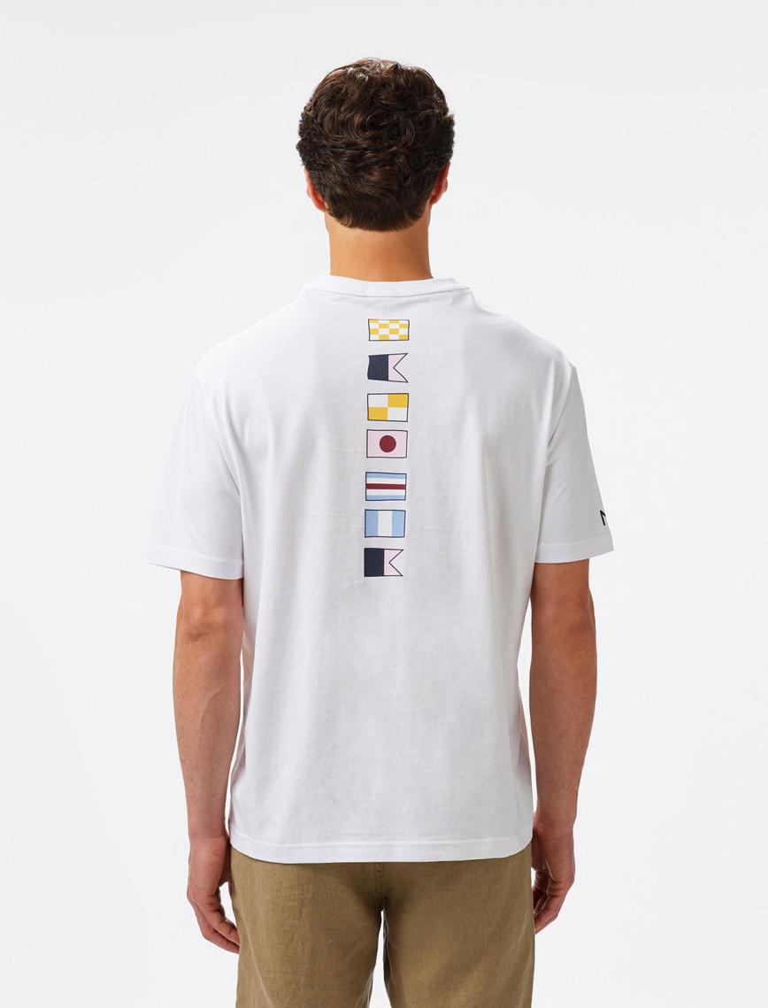 Nautica Erkek Beyaz Oversize Fit Baskılı T-Shirt Nautica Erkek Beyaz Oversize Fit Baskılı T-Shirt