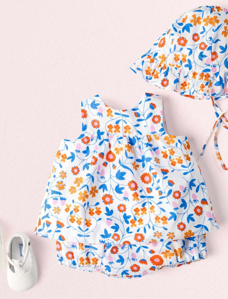 Jacadi Paris Yenidoğan Kız Bebek Çiçek Desenli İkili Set Jacadi Paris Yenidoğan Kız Bebek Çiçek Desenli İkili Set