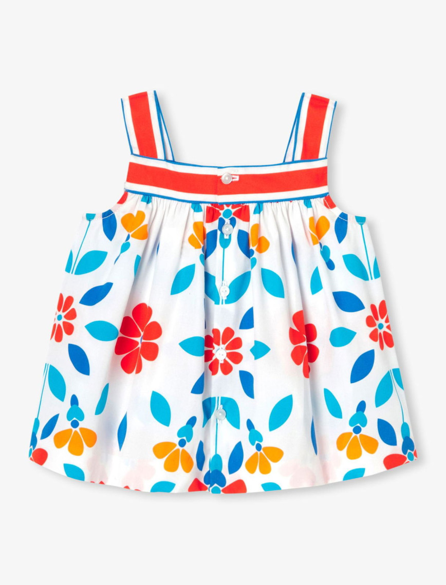 Jacadi Paris Kız Bebek Çiçek Motifli Poplin Bluz Jacadi Paris Kız Bebek Çiçek Motifli Poplin Bluz