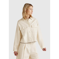 Kadın Taş Rengi Keten Karışımlı Ceket Kadın Taş Rengi Keten Karışımlı Ceket