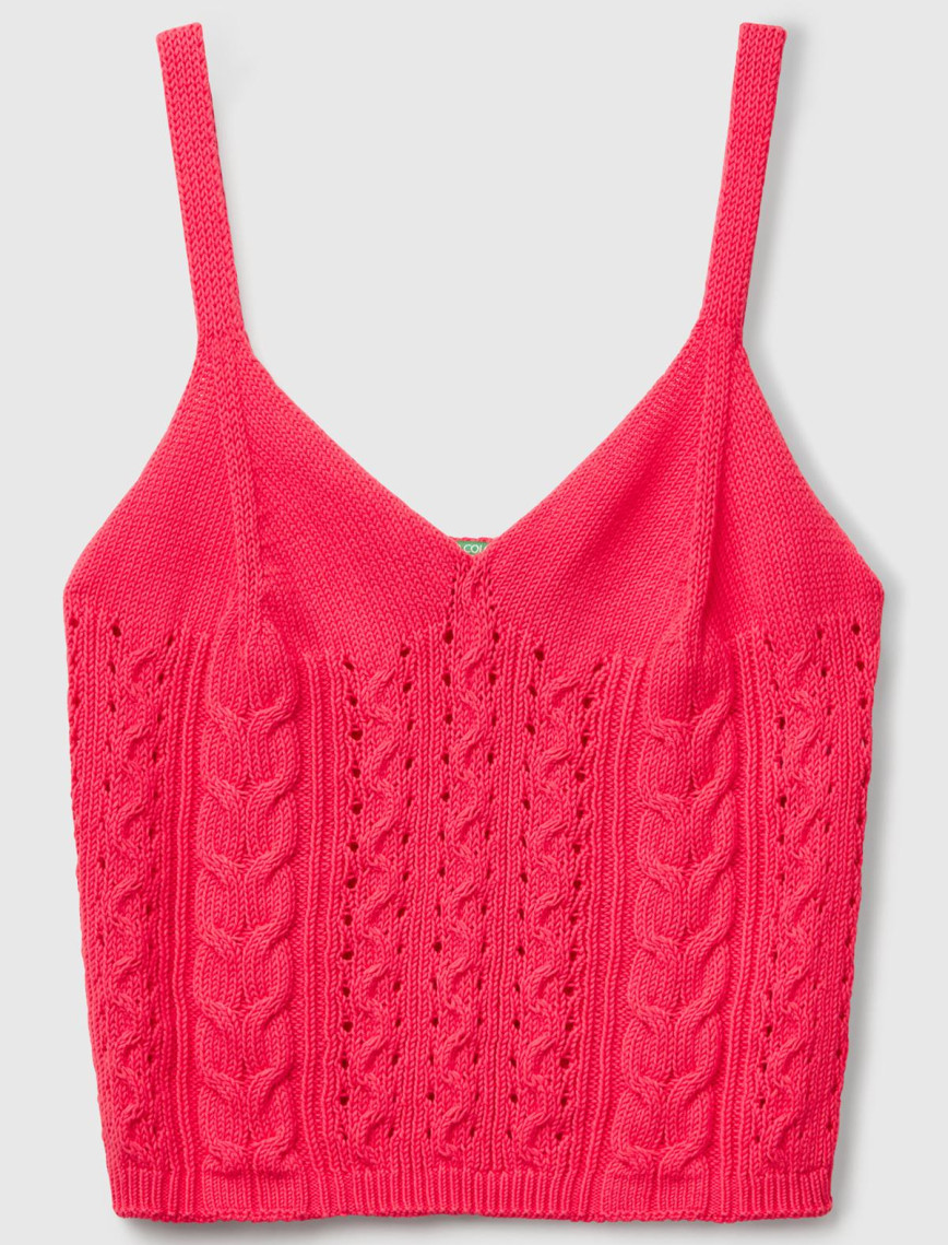 Kadın Turuncu %100 Koton Saç Örgülü Triko Atlet Kadın Turuncu %100 Koton Saç Örgülü Triko Atlet