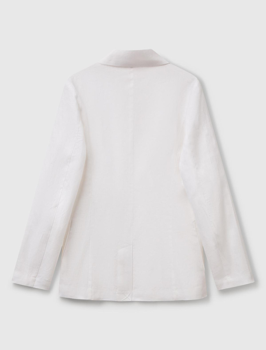 Kadın Beyaz %100 Keten Ceket Kadın Beyaz %100 Keten Ceket