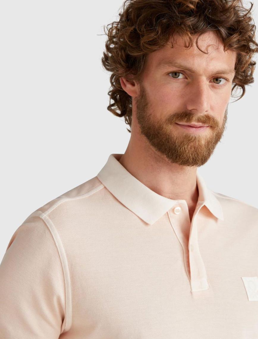 Erkek Pembe %100 Organik Koton Regular Fit Polo T-Shirt