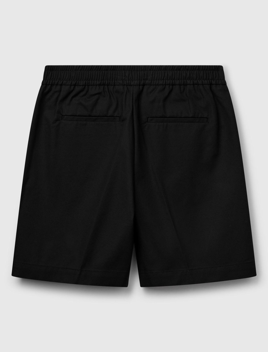 Kadın Siyah Streç Pamuklu Arka Beli Lastikli Straight Fit Bermuda Şort Kadın Siyah Streç Pamuklu Arka Beli Lastikli Straight Fit Bermuda Şort